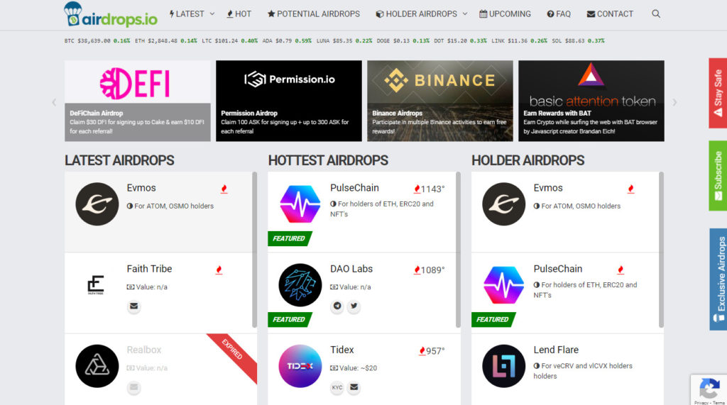 Best Airdrop Websites #2 - Airdrops.io