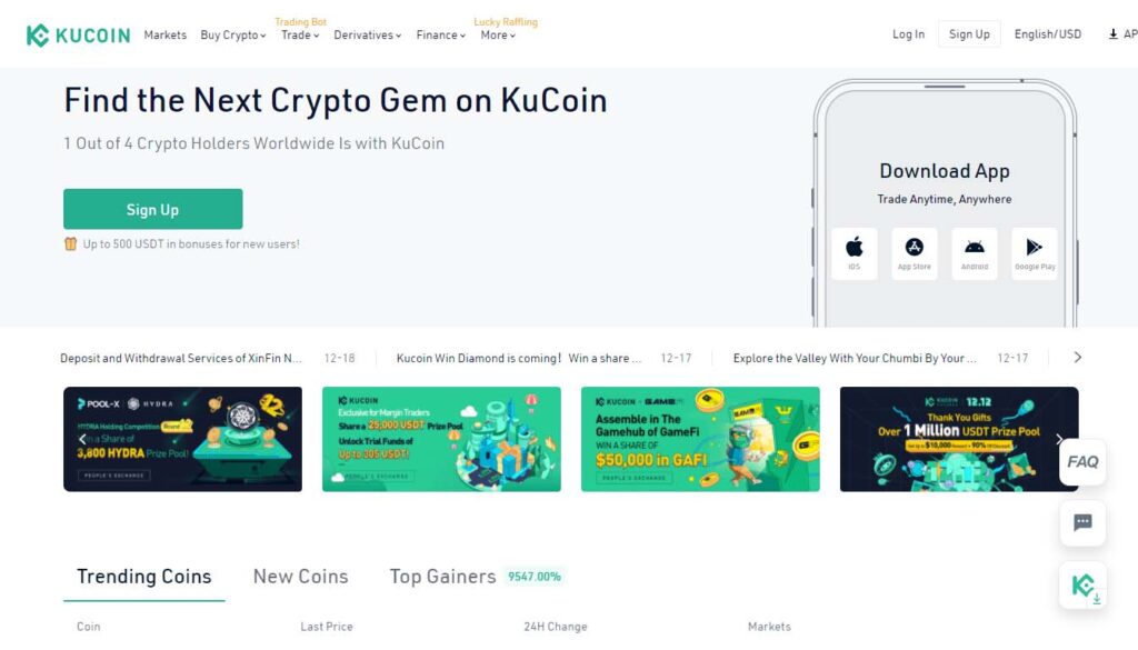 Best Binance Alternatives #2 - KuCoin