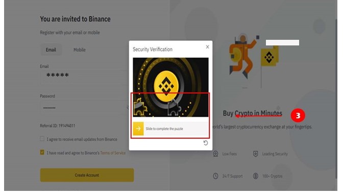 Binance Review- How to register at Binance Step#3