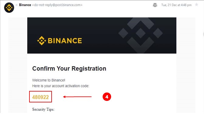 Binance Review- How to register at Binance Step#4