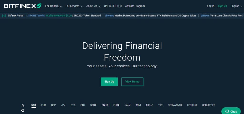 Bitfinex Cryptocurrency Trading Exchange