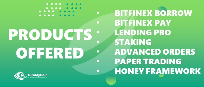 Bitfinex Review - Products offered