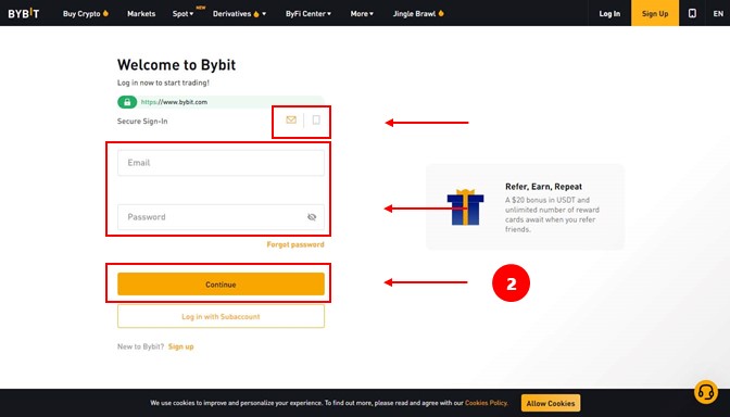 Bybit Review: How to register at Bybit- Step#2