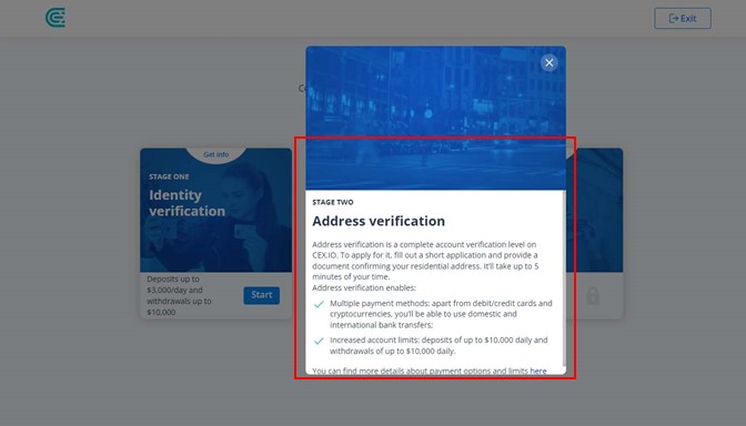 CEX.IO review-Step 6-Get info