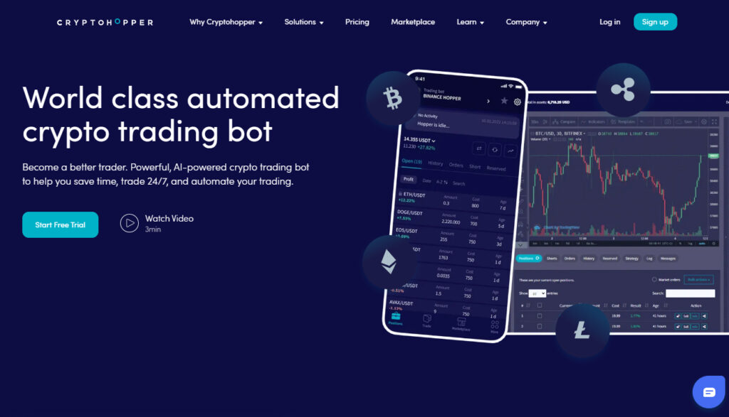 Cryptohopper Trading Bot Homepage