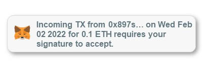 Hackers Attack Metamask - Incoming Funds Notification