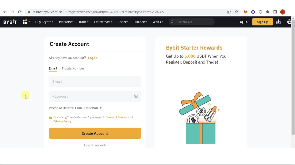 How to Open Bybit Demo Account Step by Step 1