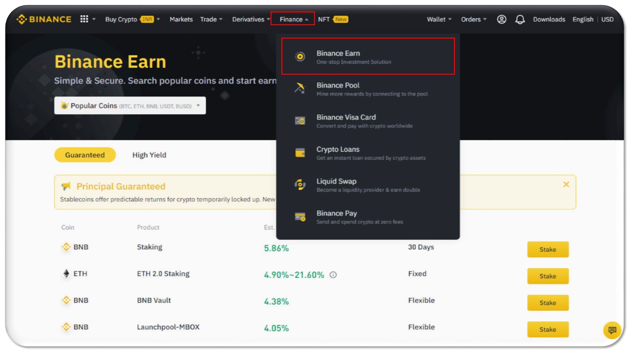 How to stake on Binance