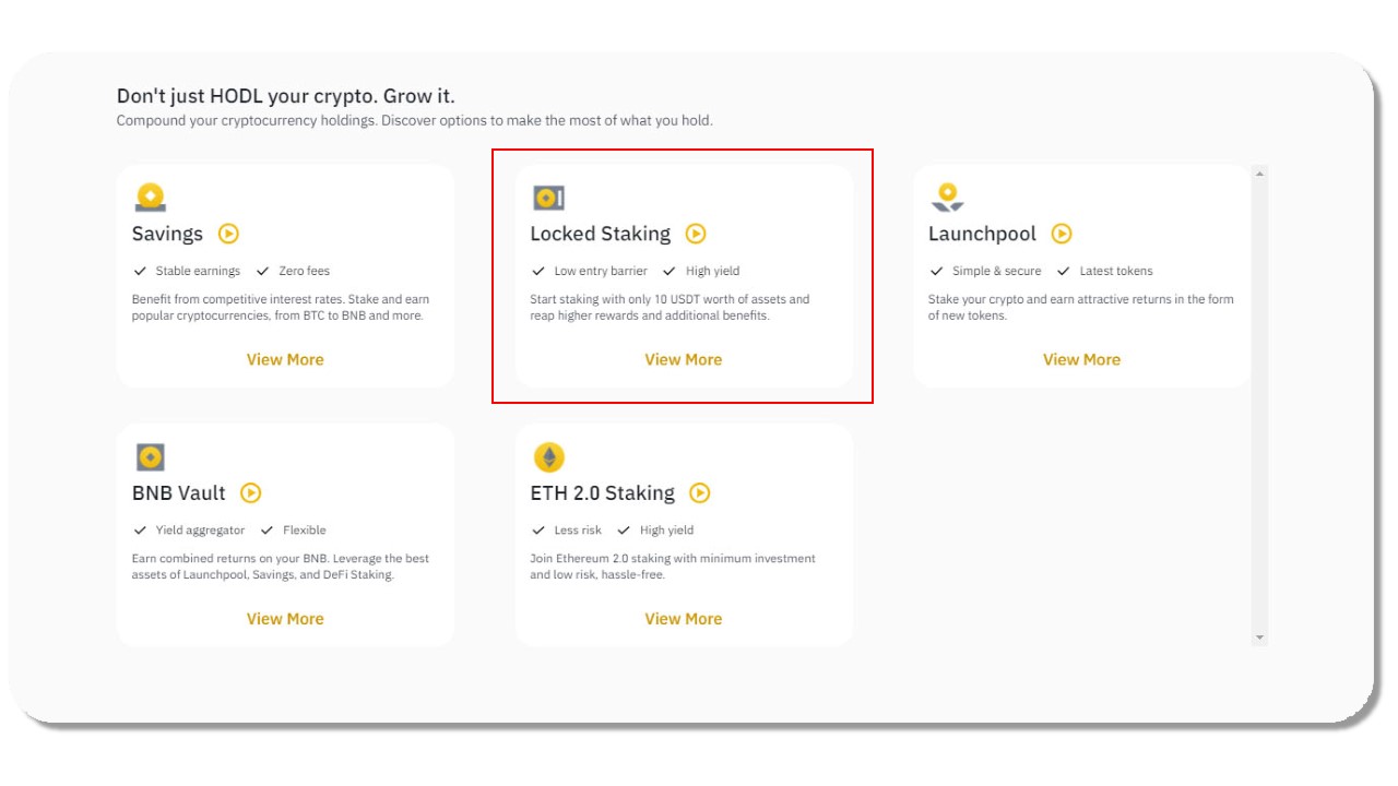 Locked Staking at Binance