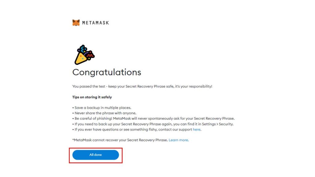 How to install Metamask on Chrome - Step 10