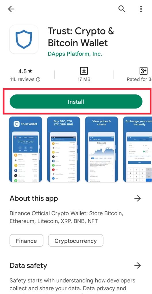 How to install Trust Wallet for Android - Step 1