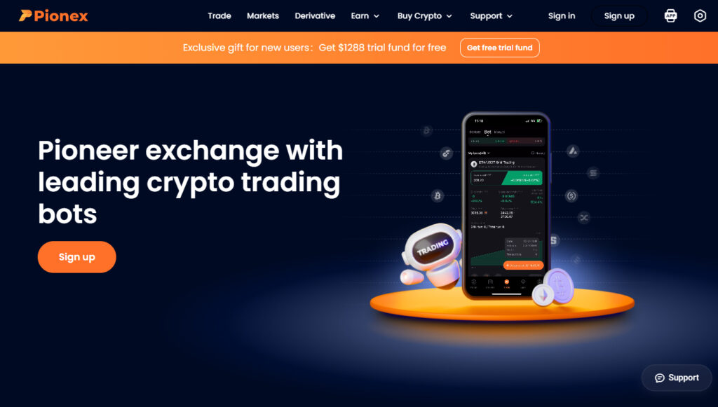 Pionex Trading Bot HomePage