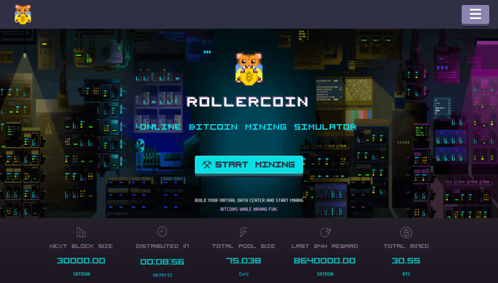 RollerCoin HomeScreen