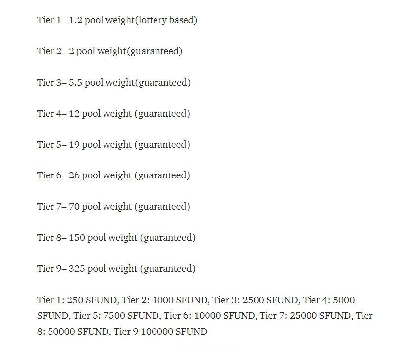 Seedify Tiered Levels