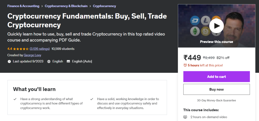 Udemys Cryptocurrency Fundamentals course