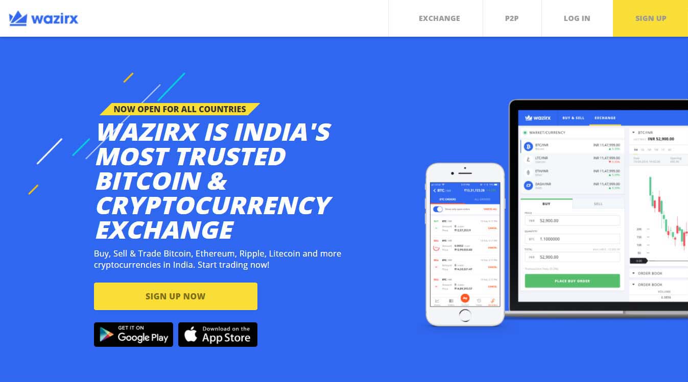 WazirX Crypto Exchange Homepage